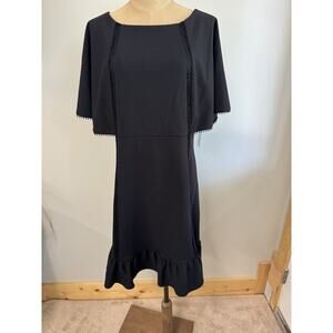 NWT!!"Nanette Lepore" Ruffle Trim Top Sheath Dress Sz 14 Black,Sexy, Witchy